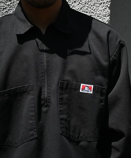 Ben Davis Half Zip Long Sleeve Work Shirt-6