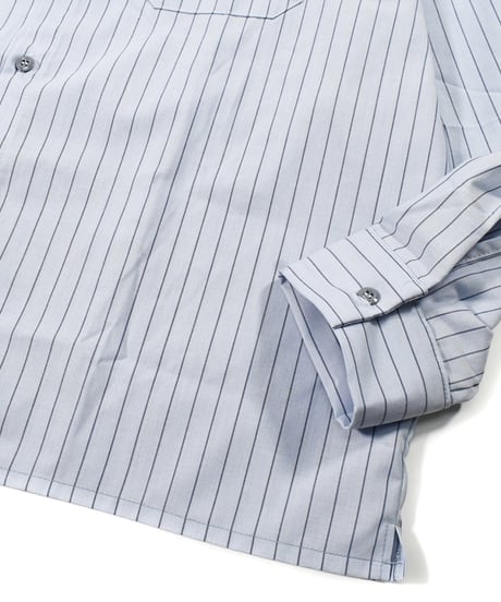 Red Kap Customize L/S Work Shirt Light Blue/Navy Stripe