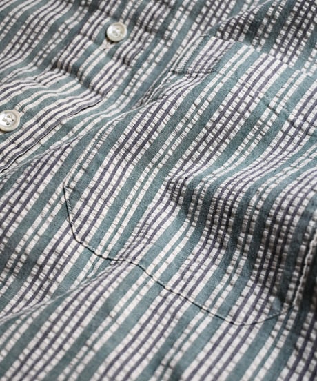 Used L.L.Bean S/S Seersucker Stripe Shirt -8