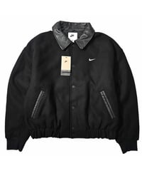 Nike Solo Swoosh Wool Varsity Jacket Black