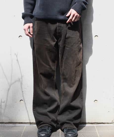 Deadstock Levi's 567 Denim Pants Loose Boot Cut Reactive Dye Brown