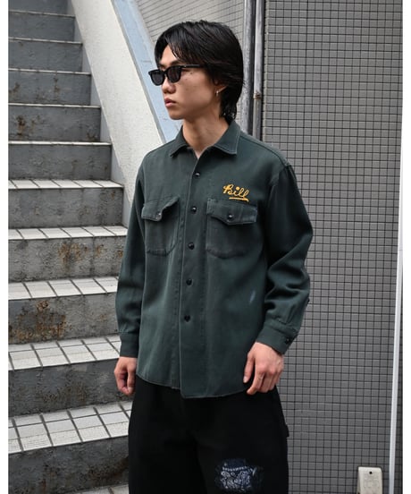 60-70s Used Setlow Whipcord Work Shirt -1