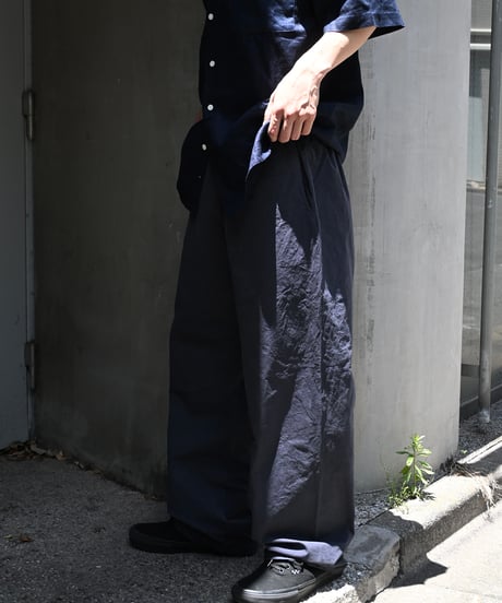 Los Angeles Apparel Cotton Poplin Wide Leg Pants Dolphin Blue