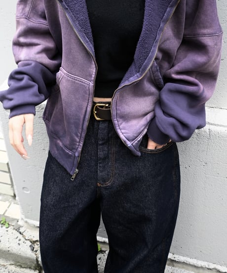 MOOJI MOOJI US Oversize Zip Up Hoodie Aged Purple