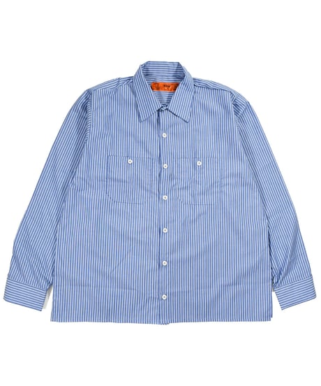 Red Kap Customize L/S Work Shirt Sax/White Stripe
