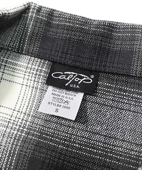 Caltop Zip Up Ombre Check Shirt Black/Ivory