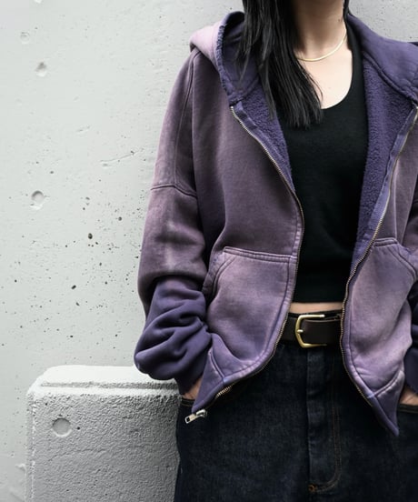 MOOJI MOOJI US Oversize Zip Up Hoodie Aged Purple
