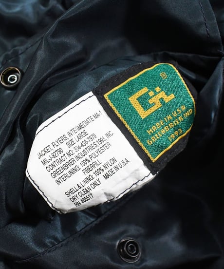 Deadstock GREENBRIER MA-1 Flight Jacket Navy EMAR Zip