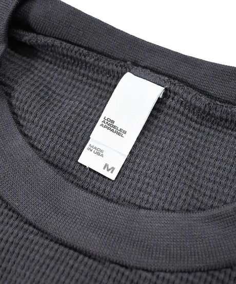 Los Angeles Apparel Garment L/S Heavy Thermal Crew Neck Dolphin Blue