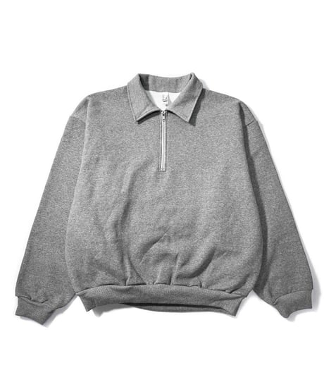 Los Angeles Apparel Half Zip Collared Pullover Heather Grey