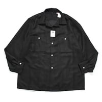 A.R.P. GABANARO™ Collection Suede Loop Collar Shirt Black