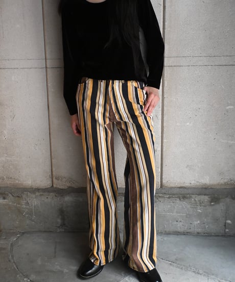 60s Levi's For Gals Stripe Flare Pants-10