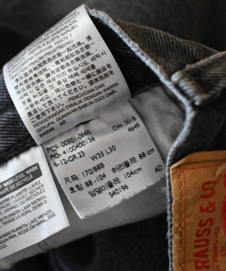 Used Levi's 501 Denim Pants Black -2