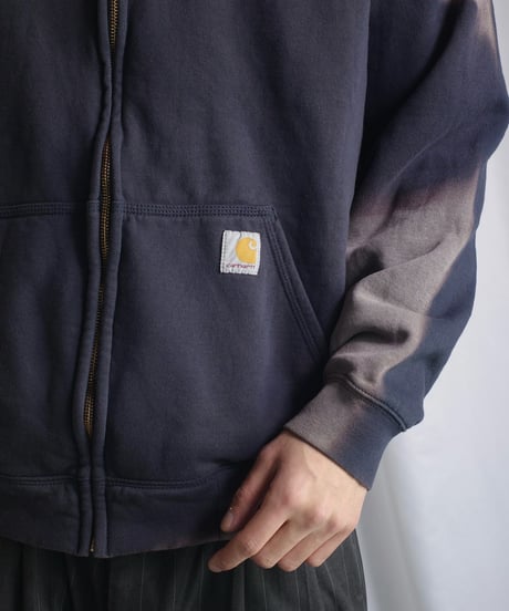 Used Carhartt Sunfade Zip Hoodie NAVY -2