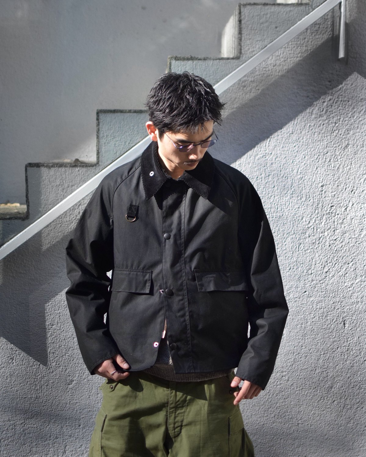 Barbour Spey Wax Jacket Black | COUNTER Barbour Spey Wax Jacket Black | COUNTER
