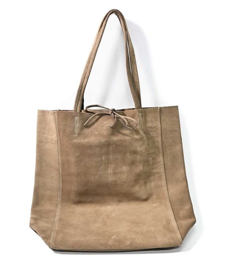MARLON FIRENZE Calf Leather Shopper Bag - Taupe Suede