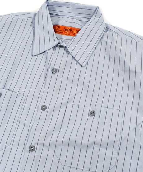 Red Kap Customize L/S Work Shirt Light Blue/Navy Stripe