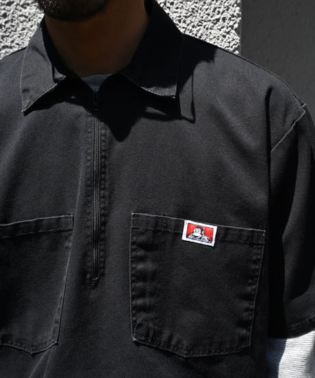 Ben Davis Half Zip Short Sleeve Work Shirt-5