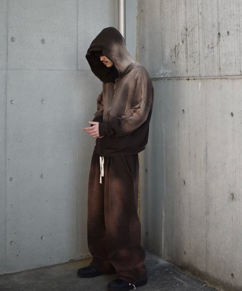 MOOJI MOOJI US Oversize Zip Up Hoodie Aged Brow