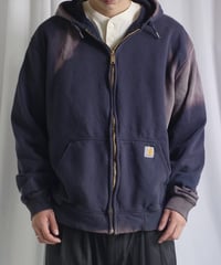 Used Carhartt Sunfade Zip Hoodie NAVY -9