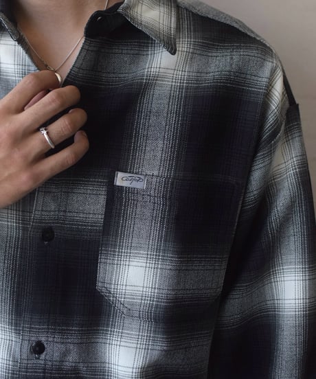 Caltop Ombre Check Shirt Black/Ivory