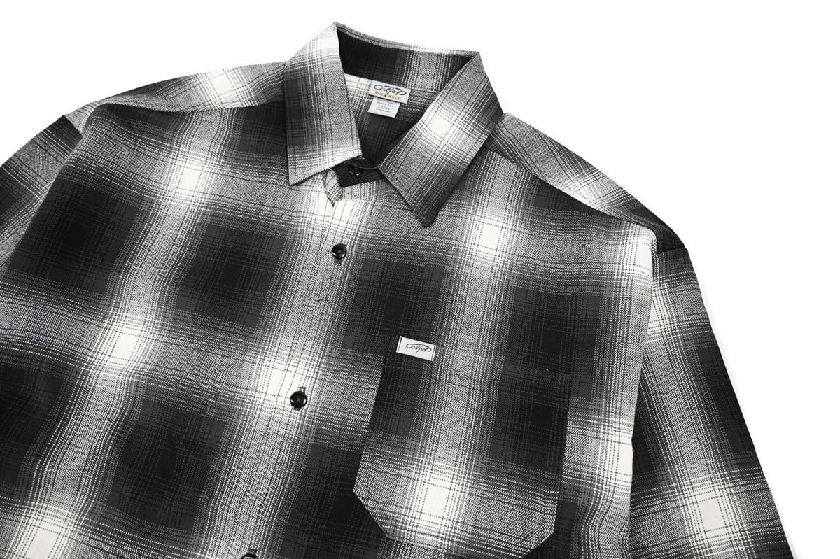 Caltop Ombre Check Shirt Black/Ivory | COUNTER