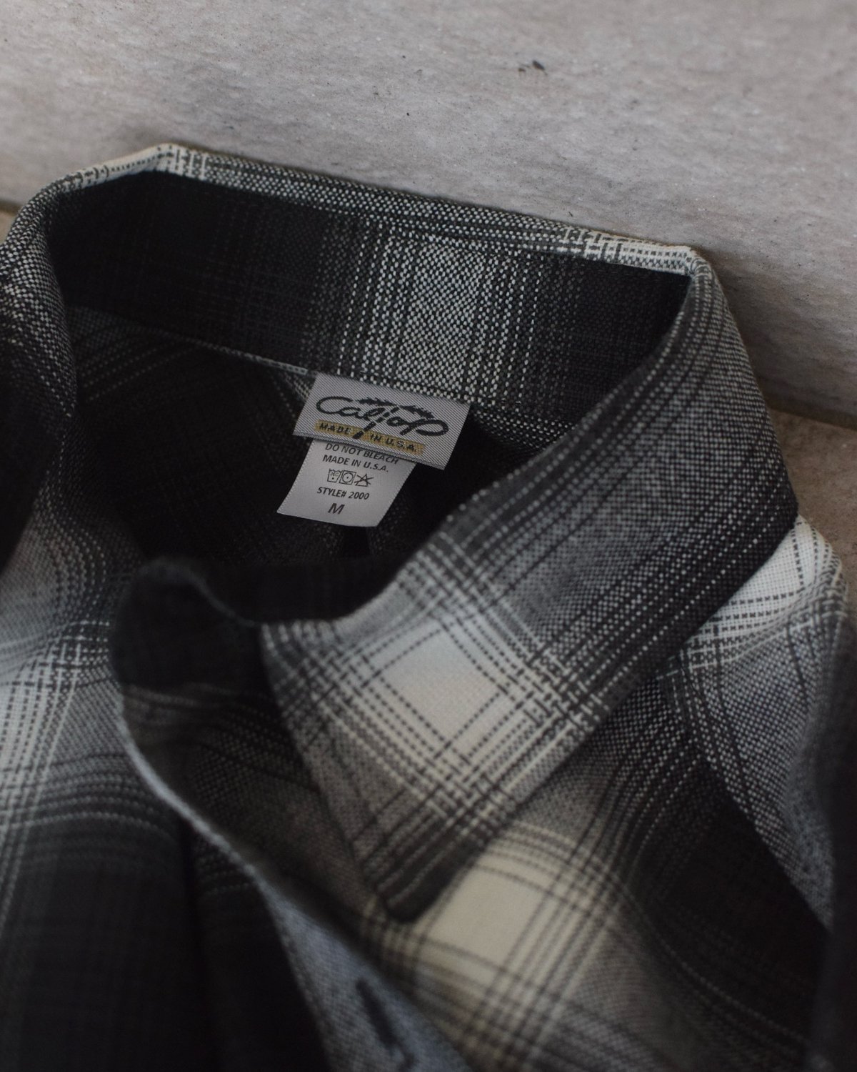 Caltop Ombre Check Shirt Black/Ivory | COUNTER