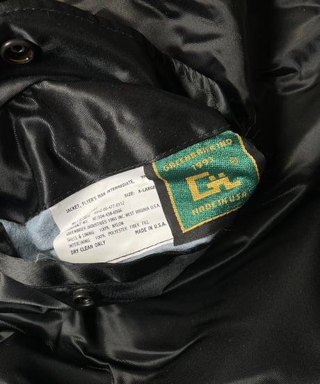 Deadstock GREENBRIER MA-1 Flight Jacket Black EMAR Zip