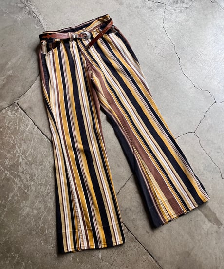 60s Levi's For Gals Stripe Flare Pants-10