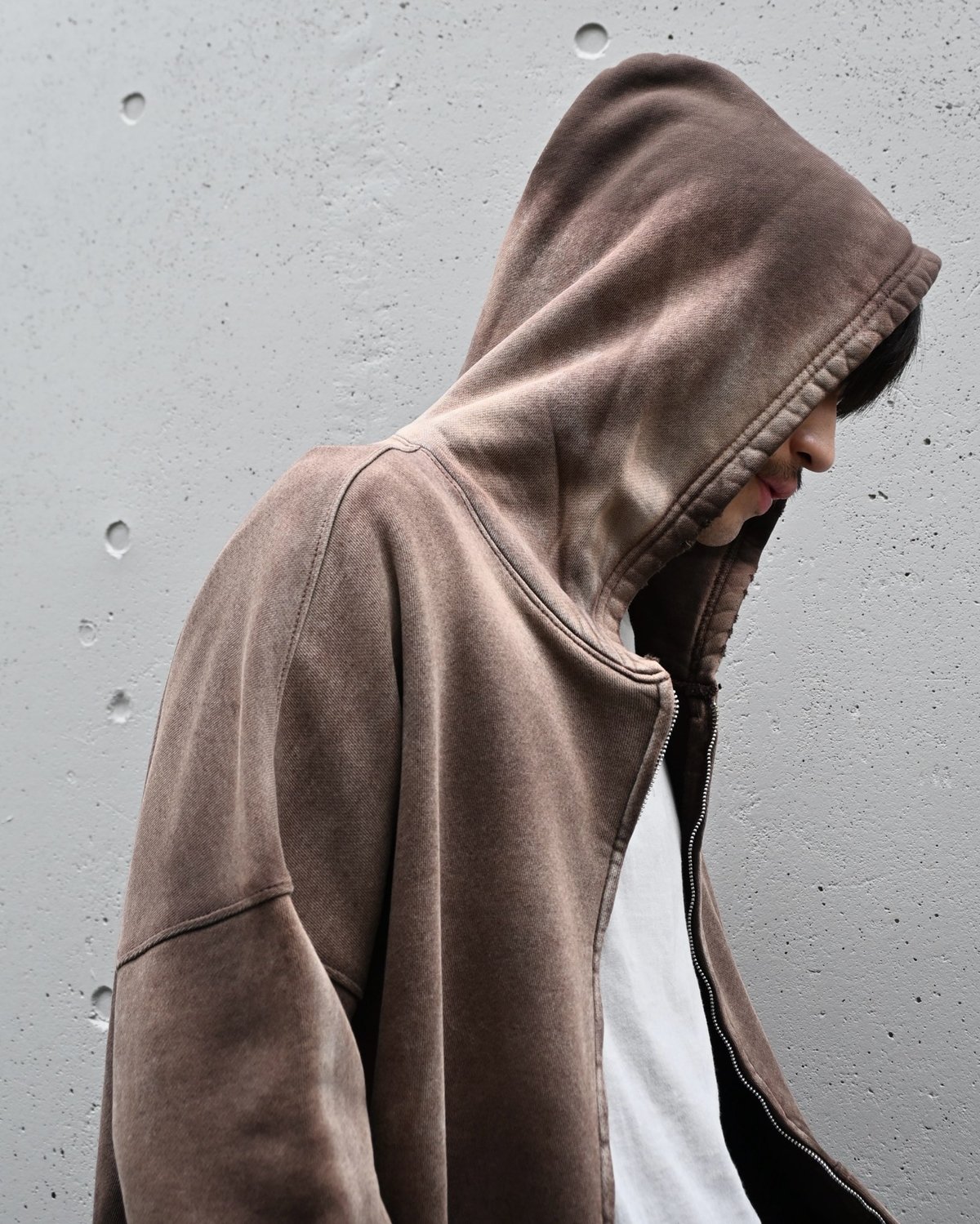 トップス MOOJI MOOJI OVERSIZE ZIP-UP HOODIE AGED MOOJI MOOJI US Oversize Zip Up Hoodie Aged Brow