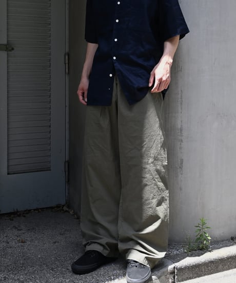 Los Angeles Apparel Cotton Poplin Wide Leg Pants Army