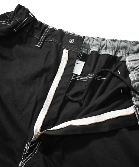 Deadstock Universal Overall Customized Double Front Big Painter Pants Dyed Black