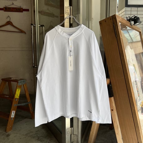 Calvin Klein Henley Neck Long Sleeve T-shirt White