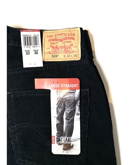 Deadstock Levi's 569 Corduroy Pants Black