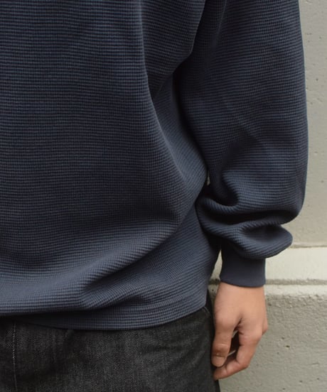 Los Angeles Apparel Garment L/S Heavy Thermal Crew Neck Dolphin Blue
