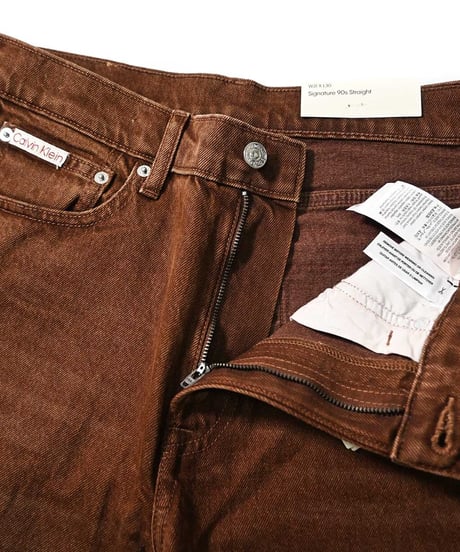 Calvin Klein Signature 90s Straight Denim Pants Brown