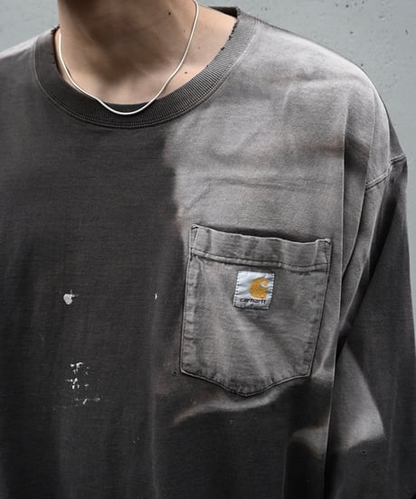 Carhartt Pocket Long Sleeve T-Shirt Sun Fade Black -1