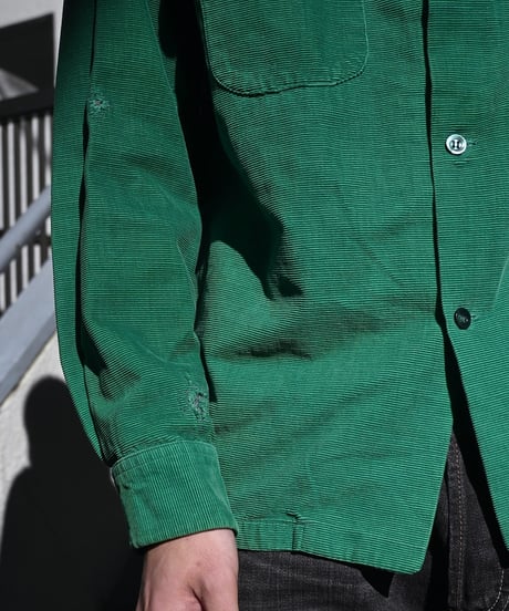 50s Used Towncraft Corduroy Open Collar Shirt