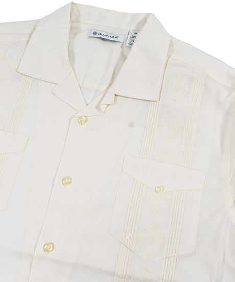 Cubavera Short Sleeve Guayabera Shirt Ivory