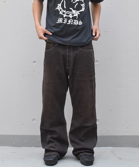 Deadstock Levi's 567 Denim Pants Loose Boot Cut Reactive Dye Brown