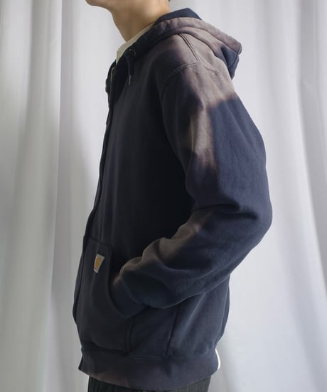 Used Carhartt Sunfade Zip Hoodie NAVY -2