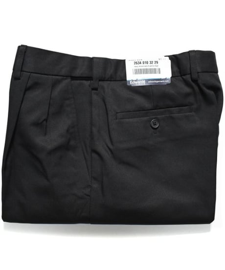 Edwards Pleated front Microfiber Dress Pants Black