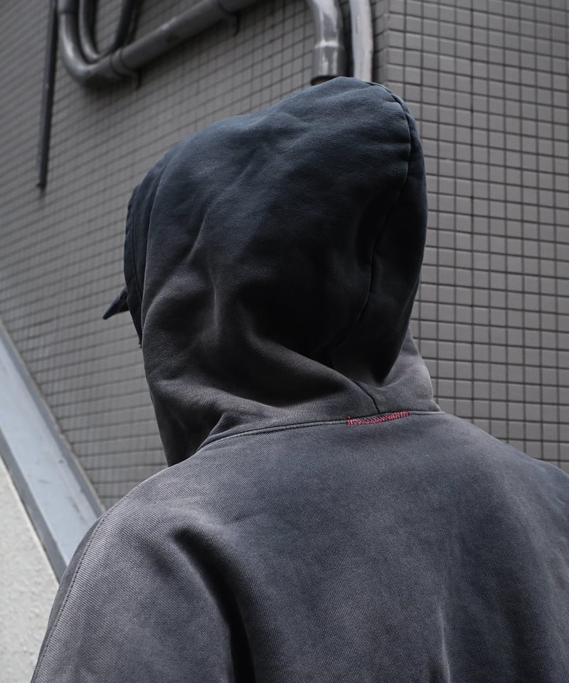 MOOJI MOOJI US Oversize Zip Up Hoodie Aged Blac