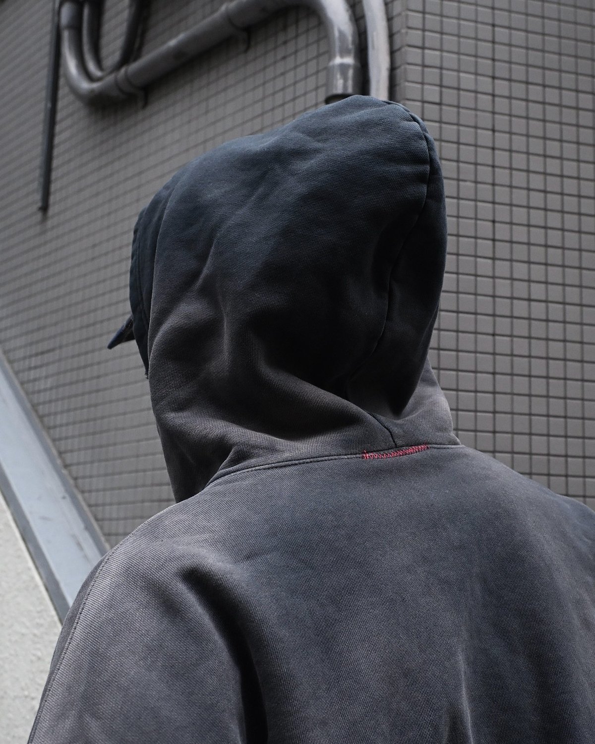 MOOJI MOOJI US Oversize Zip Up Hoodie Aged Blac