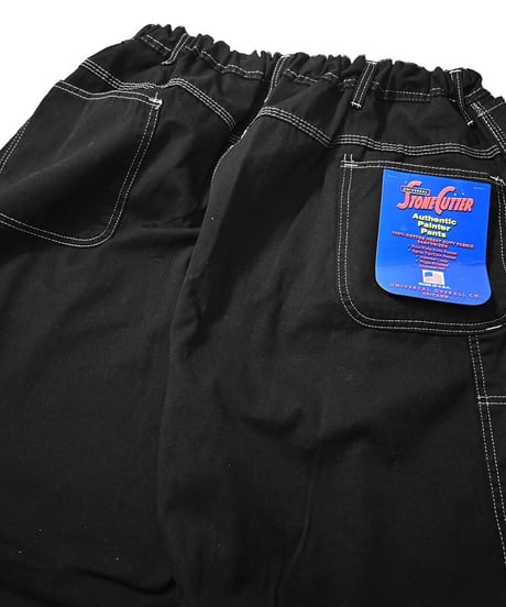 Deadstock Universal Overall Customized Double Front Big Painter Pants Dyed Black