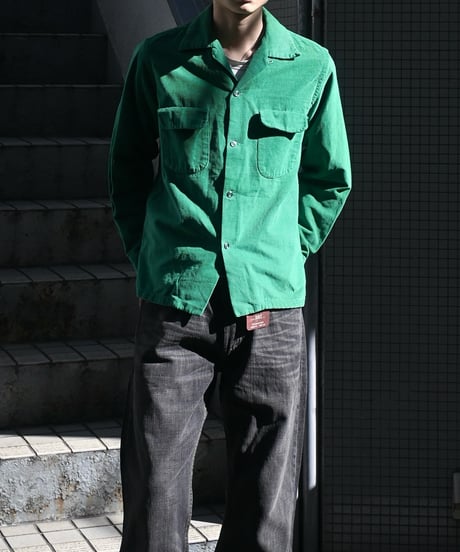 50s Used Towncraft Corduroy Open Collar Shirt