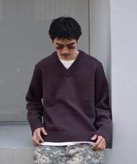 Calvin Klein V-Neck Knit Sweater Brown