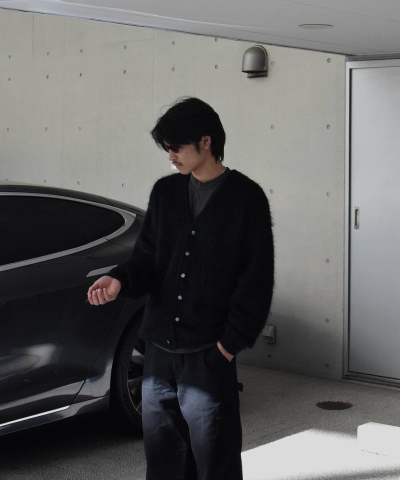 A.R.P. Shaggy Man™️ Mohair Cardigan W/Pocket Bl