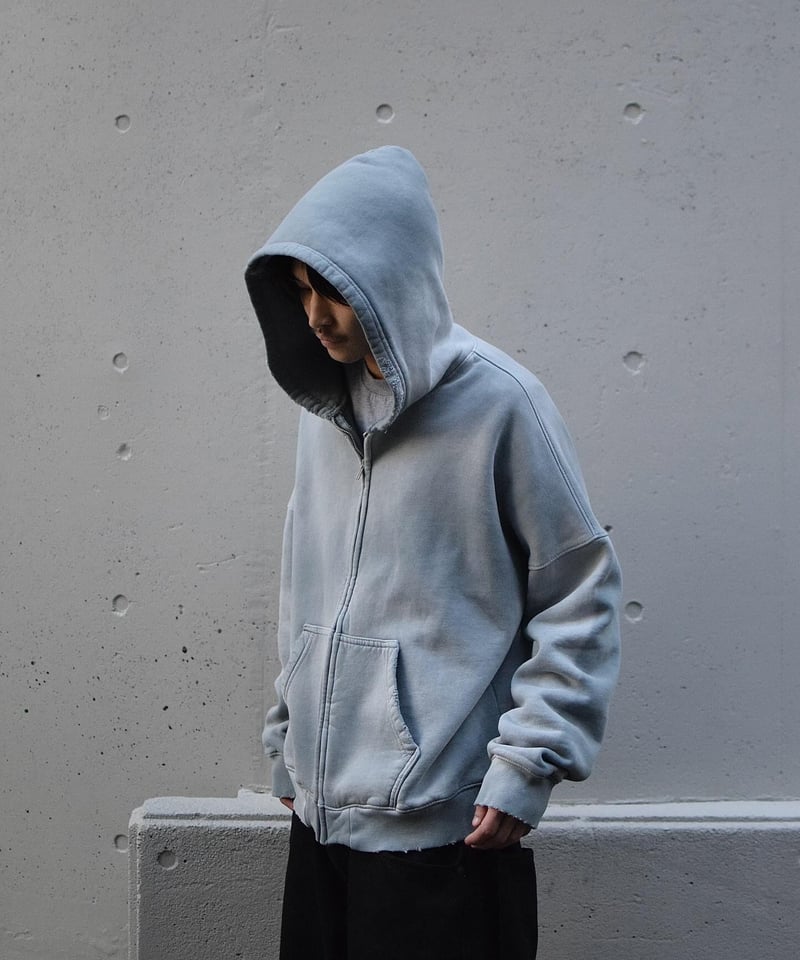 MOOJI MOOJI US Oversize Zip Up Hoodie Aged Grey