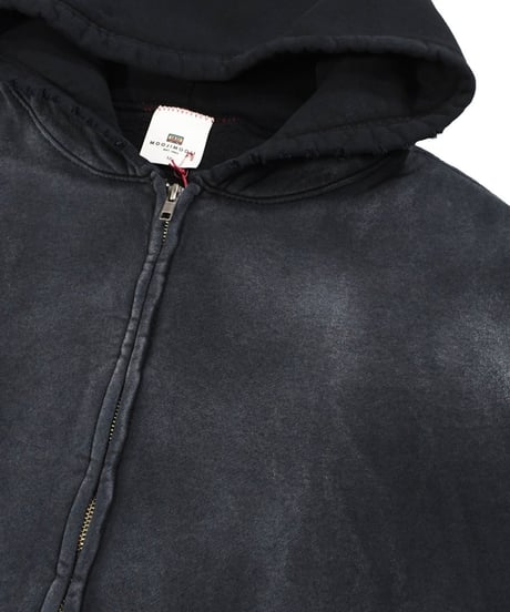 MOOJI MOOJI US Oversize Zip Up Hoodie Aged Black
